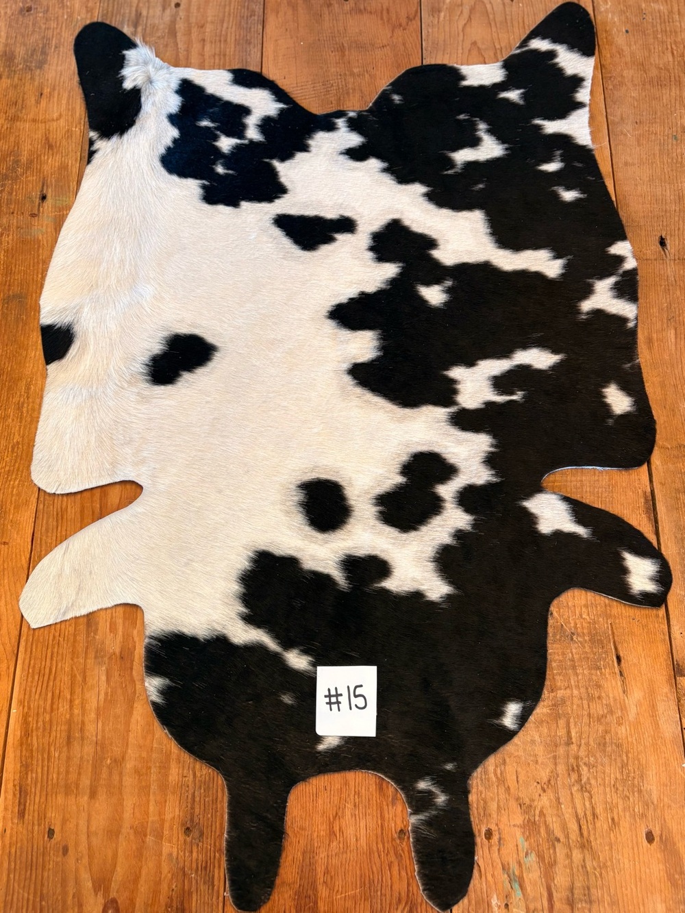 Black and White Cowhide Mini Rug
